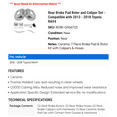 thumbnail image 2 of Rear Brake Pad Rotor and Caliper Set - Compatible with 2012 - 2018 Toyota RAV4 2013 2014 2015 2016 2017, 2 of 2