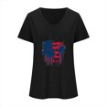 thumbnail image 3 of Camisetas Casuales de las Mujeres Gradiente Día de la Independencia Impreso Cuello Redondo, Blusa de Manga Corta para Diario, Fiesta Y Primavera Verano, 3 of 3