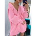 thumbnail image 3 of Women'S Cardigan Sweaters Fall Open Front Oversized Button V Neck Loose Soft Knit Outwear Pink S, 3 of 4