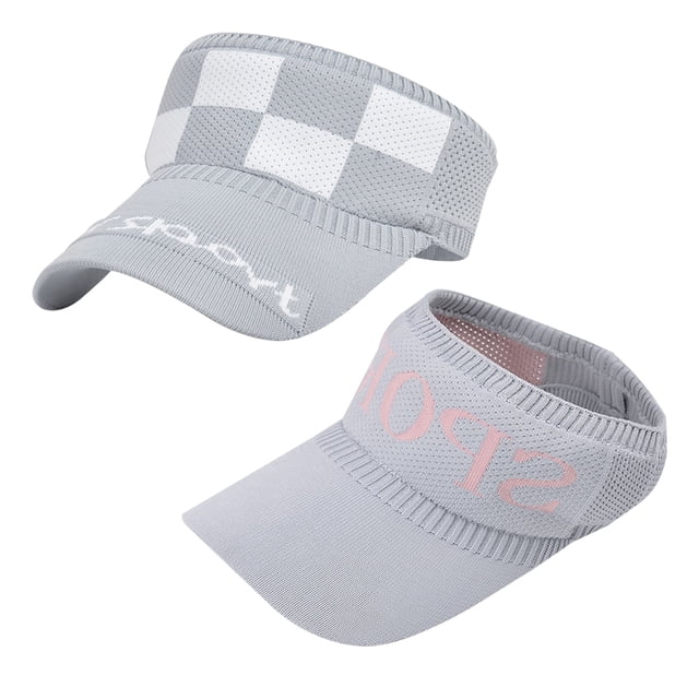 2 piezas de visera deportiva para hombre y mujer, gorra de béisbol con parte superior hueca ajustable, gorra de algodón