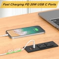 thumbnail image 3 of Power Strip Kungfuking USB C PD 20 W 2 enchufes AC empotrados, 3 of 7
