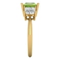 thumbnail image 3 of 2.5 ct Princess Cut Natural Peridot 3 Stone 14K Yellow Gold Womens Engagement Ring, 3 of 5