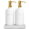 thumbnail image 1 of Dispensador de jabón Prus Waso dorado, juego de baño, dispensador de jabón de manos de vidrio y dispensador de loción con bomba de acero inoxidable dorada, perfecto para una decoración de baño moderna, 1 of 7