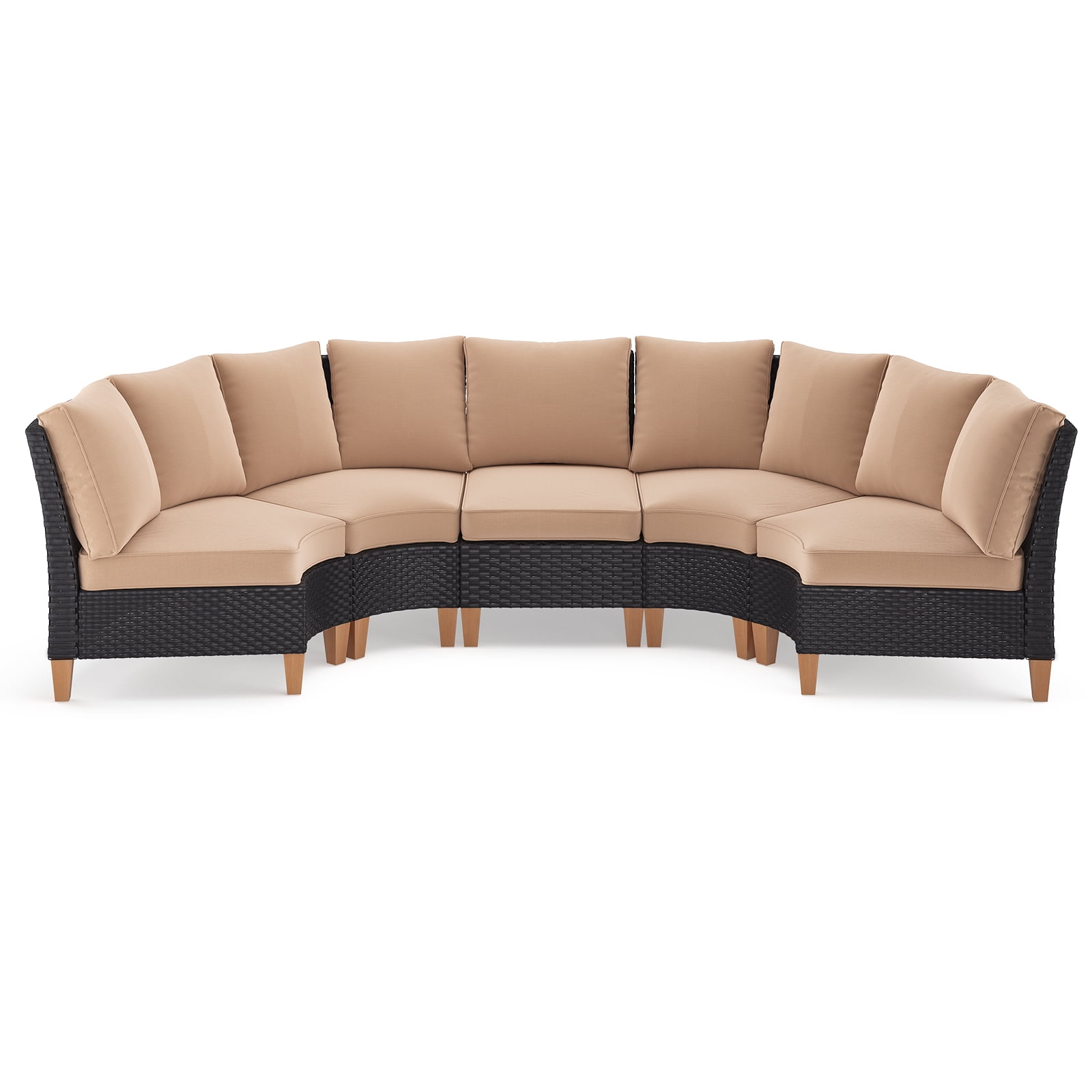 STARY Patio Furniture Set, 5 Piece Outdoor Sectional Furniture Set with Cushions, Wicker Patio Conversation Set Outdoor Sectional Sofa, All-Weather PE Rattan Sofa for Garden, Backyard and Poolside