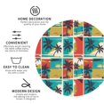 thumbnail image 3 of Naloa Colorful Hawaii Palms Leather Coasters for Drinks, Durable Drink Coasters 4 Set for Tabletop Protection, Luxurious Home Décor and Housewarming Gift ( {designName})Round Shape, 3 of 6