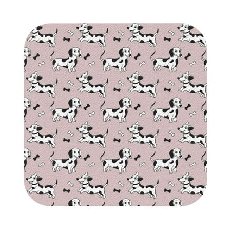 

Gaeub Dachshund Dog Puppy Print 6 Pcs Leather Coasters for Drinks Drink Coasters Sets Drink Table Cup Coasters for Living Room Kitchen Coffee Decor Square