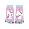 thumbnail image 1 of Unique Bargains Chaussettes à Bout Extensible Imprimé Lettres Rabbit Longueur Cheville Violet, 1 of 2