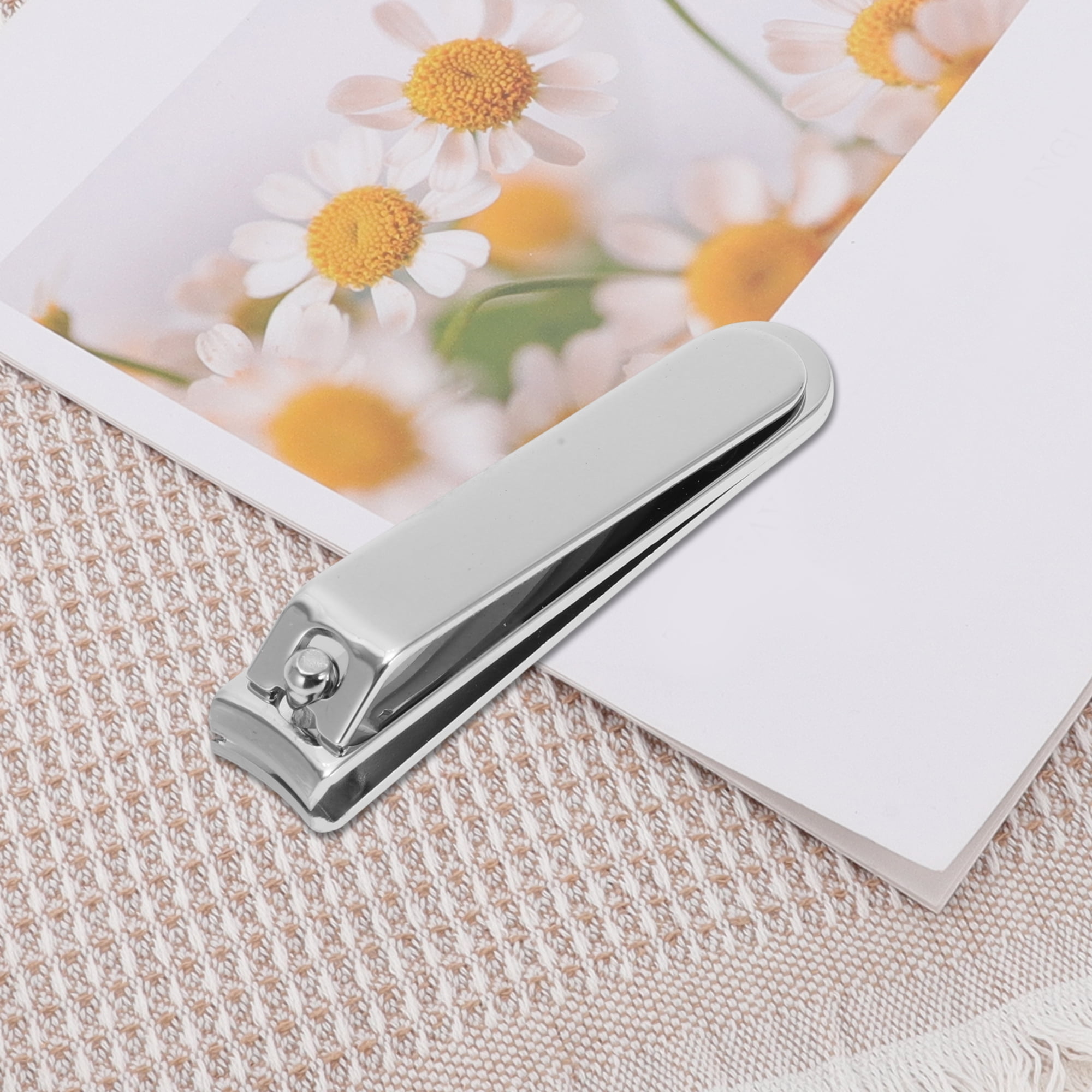 Unique Bargains 3pcs Round Box Nail Clippers Set Length 2.36" Silver Tone, White
