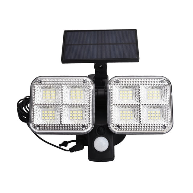 Luz Solar Para Jardín Luz De Doble Cabeza Impermeable Para Exteriores Escalera Luz De Calle De Inducción De Cuerpo Humano Luz De Pared Solar Dividida Guardurnaity HA022145-00