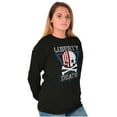 thumbnail image 5 of Liberty Death Skull Crossbones Flag Long Sleeve TShirt Men Women Brisco Brands X, 5 of 6