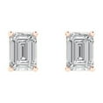 thumbnail image 3 of Clara Pucci 1Ct Clear Emerald Cut VVS1 Push Back Stud 14k Solid hypoallergenic Gold Designer Earrings For April, 3 of 7