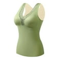 thumbnail image 1 of Camisas Térmicas Sin Mangas Para Mujer Chaleco Con Cuello En V Con Sujetador Incorporado Ropa Interior Camiseta Sin Mangas Térmica - Verde, 1 of 5
