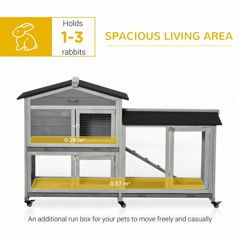 PawHut Outdoor Animal Bunny Cage, 62