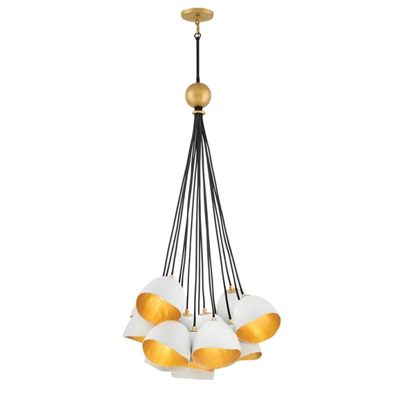 15 Light Large Chandelier In Modern-Glam Style 26 Inches Wide By 45 Inches High-Shell White Finish Hinkley Lighting 35906Shw