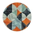 thumbnail image 4 of Orinice Orange Blue Geometric Shapes Round Table Cover Stain Resistant Washable for Indoor Outdoor Kitchen Dining Wedding Parties 100% Polyester Fiber 31-35, 4 of 8