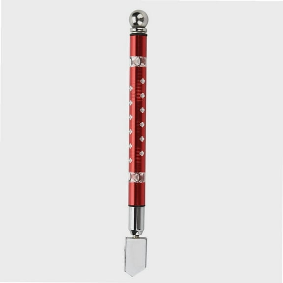 Glass Cutter, Professional Glass Cutter Tool, Portable Handheld Wheel Type Glass Cutter with Non-Slip Handle for Cutting Glass Minerals (Red)