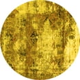 thumbnail image 1 of Ahgly Company Indoor Round Abstract Yellow Modern Area Rugs, 8' Round, 1 of 4
