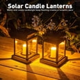 thumbnail image 3 of BIQIANWO 4 Pack Solar Candle Flickering Lights Led Hanging Solar Lanterns Lights for Garden, Patio, Umbrella, Tent, Tree, Yard, Deck, Camping, 3 of 9