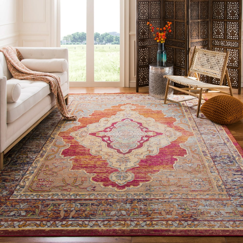 Safavieh Crystal Rug Collection Oriental Medallion Traditional Area Rug