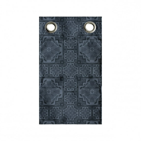 Antique Oriental Hanging Pocket Organizer, Dark Tones Intricate Design of Abstract Motifs Print, Printed Polyester Storage Bag with Pockets, 9" x 16", Slate Blue Night Blue