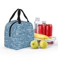 thumbnail image 4 of KLL Ocean on Striped Print Insulated Lunch Bag Women, Reusable Cute Tote Lunch Box for Adult & Men, Leakproof Cooler Lunch Bags for Work Office Travel Picnic, 4 of 5