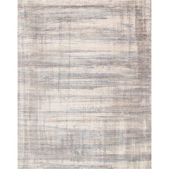 Pasargad Home Modern Hand-loomed Bsilk & Wool Area Rug 6' 0" X 9' 0" Silver