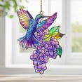 thumbnail image 6 of Stained Glass Hummingbird Suncatcher, Ruroz 8 inch Stained Glass Window Hanging Yard Décor with Flowers, Sun Catcher for Home Decor, Garden, Patio Bird Window Art Gift for Nature and Bird Lovers, 6 of 7