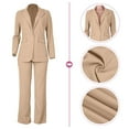thumbnail image 6 of Breezora Women's Autumn Two Piece Suit Set Slim Fit Blazer and Trousers Office Work Professional Outfits for Ladies XXL Size Khaki, 6 of 7