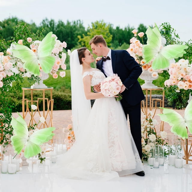 Plastic Butterfly Veils Flower Decor, 3D Lifelike Multi-Color DIY Versatile, Decor for Weddings Festive Parties Outdoor Courtyard Window Background Wall Garden Home Party Favors