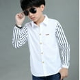 thumbnail image 2 of KaLI_store Trendy Tops Boys' Long Sleeve Dress Shirts Formal Uniform Woven Solid,White, 2 of 5