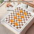 thumbnail image 6 of USB Powered Heated Throw Blanket for Women, 50" X 60" 9V 18W Portable Brown Grid Print Electric Heating Blanket with 3 Heat Setting,8-Zone Graphene Heating Blankets for Couch Car Office, 6 of 8