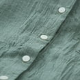 thumbnail image 5 of Uooqdmx Linen Button Down Shirt Women, 3/4 Length Sleeve Womens Tops, Linen Clothes, Gauze Tops for Women, Womens Shirts Dressy Casual, Green XL, 5 of 8
