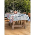thumbnail image 2 of Outdoor Tablecloth with Umbrella Hole and Zipper, Coastal Turtle Rectangle Table Cloth 60x84 Inch Waterproof Tablecloth, Beach Nautical Ocean Coral Seahorse Vintage Picnic Table Cover for Patio, 2 of 7