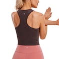 thumbnail image 1 of Top CRZ YOGA sin costuras, acanalado, cuello alto, corto, color topo, XX-S, 1 of 6