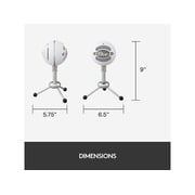 Blue Snowball USB Microphone - Textured White - 2 capsule design - Mac and PC compatible - USB - 3 pickup options - 40Hz - 18kHz