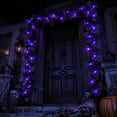 thumbnail image 4 of 5.56 Ft Artificial Black Maple Leaf Garland with Light,Halloween Decoration Autumn Leaf Lighted Garland for Home Stair Railing Fireplace, 4 of 7