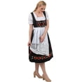 thumbnail image 6 of Dirndl Trachten Haus 3 Piece Long German Oktoberfest Dirndl Cotton Dress for Womens and Girls - Black, 6 of 13