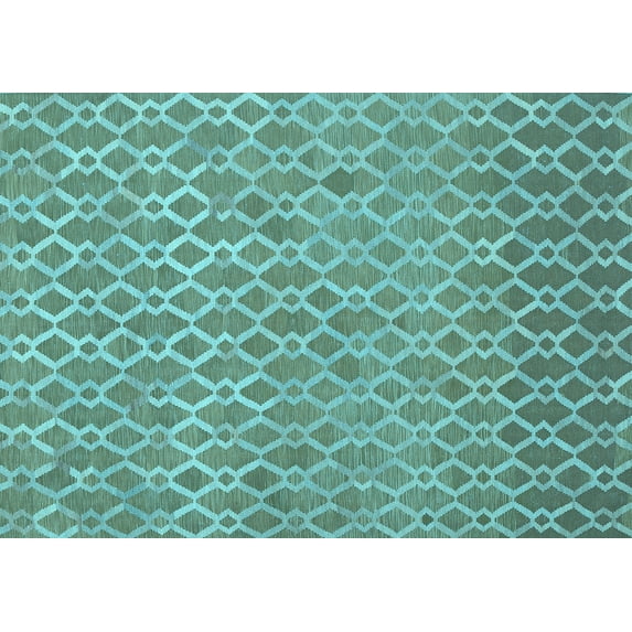 Ahgly Company Indoor Rectangle Abstract Light Blue Contemporary Area Rugs, 7' x 10'