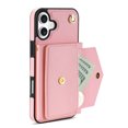 thumbnail image 5 of Nalacover Case for iPhone 16, Crossbody Wallet Case with Card Slots Holder, PU Leather Lanyard Shoulder Strap Purse Cover with Kickstand Shockproof Case for iPhone 16, Pink, 5 of 8