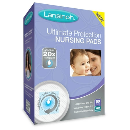 Contoured Disposable Breast Pads - Lansinoh Disposable Ultimate Protection Nursing Pads, 50 Count