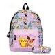 thumbnail image 1 of 3pcs Pokemon Mochila Aprendizaje Estuche Lápiz Pikachu Dibujos Animados Casual Lienzo Bolsillo Monstruo Estudiante, 1 of 4