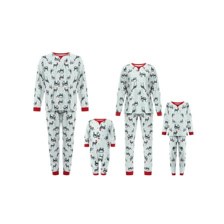 

Michellecmm Family Matching Pajamas Set Adult Kids Animal Print Sleepwear