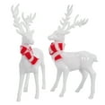thumbnail image 7 of LOLIPPYY 2pcs Acrylic Christmas Reindeer Sculpture Elk Figurines with Scarf Tabletop Deer Statues Centerpiece for Holiday Mini Mantle Table Ornaments, 7 of 7