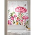 thumbnail image 3 of Watercolor Mushroom Sheer Curtains 2 Panels Set Butterfly Pink Flower Ladybug Lihgt Filtering Rod Pocket Voile Drape, Semi Sheer Window Curtains for Bedroom Living Room, 52"x72", 3 of 5