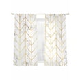 thumbnail image 2 of Abstract Yellow Geometric Chevron Marble Texture Sheer Curtains 72 Inches Long 2 Panels Light Filtering Semi Sheer Window Curtains Drapes for Bedroom Living Room 52"x72"&nbsp;2&nbsp;&nbsp;Panels, 2 of 7