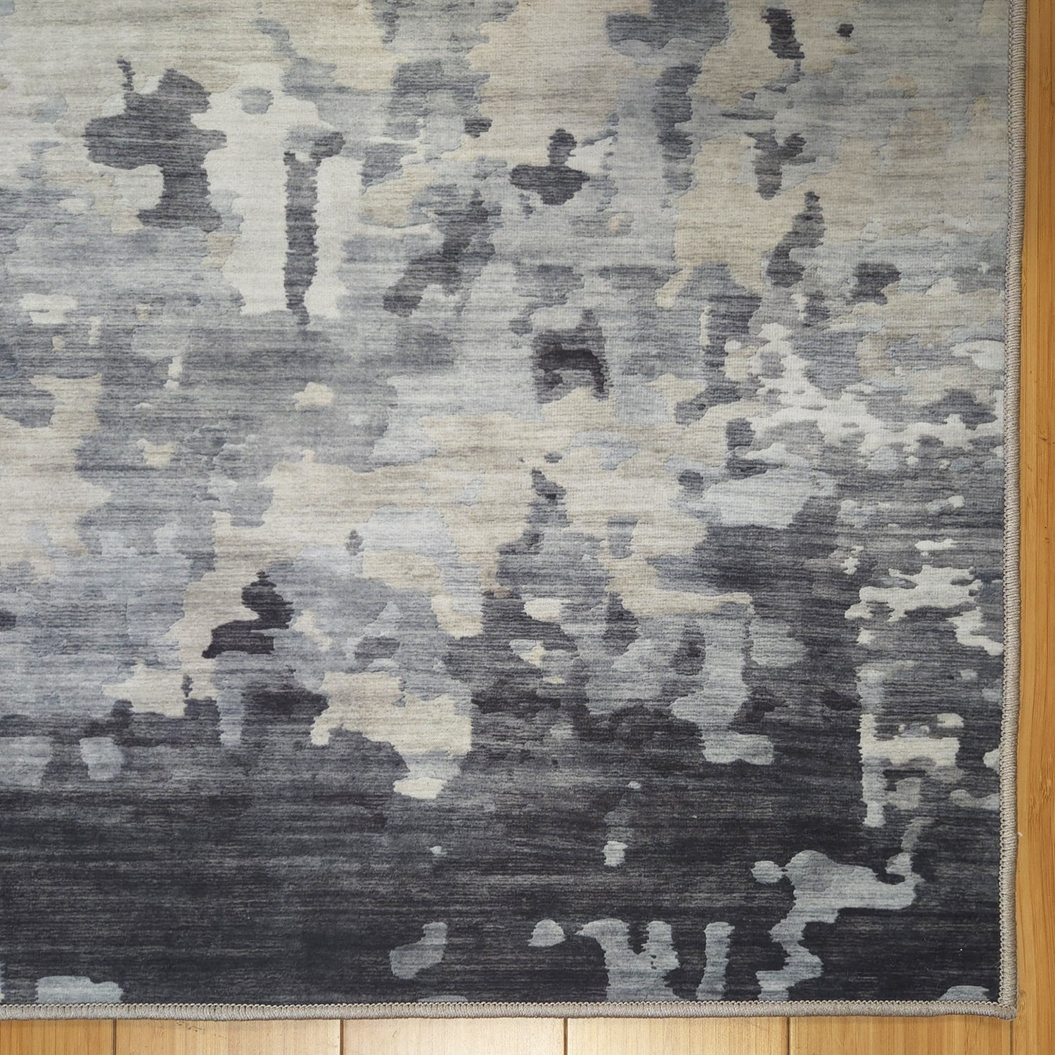 Crystal Print Kaori Modern Abstract Charcoal Area Rug, 9x13