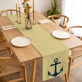 thumbnail image 3 of Anchor Coastal Table Runner - 120 Inch Long, Kitchen Dining Table Runner Dresser Scarves, Nautical Navy Blue Beige Ocean Farmhouse Decor for Coffee Tables Wedding Party Banquet, 3 of 8
