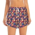 thumbnail image 2 of KLL Skull colorful daisy Pattern Shorts Women,Athletic Shorts High Waisted Running Shorts Pocket Sporty Short Gym Elastic Workout Shorts-Small, 2 of 7