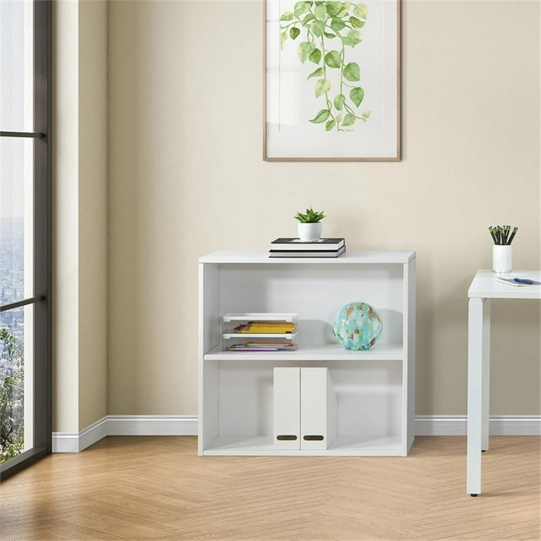 OSP Home Furnishings Prado 30 inch 2 Shelf White Bookcase