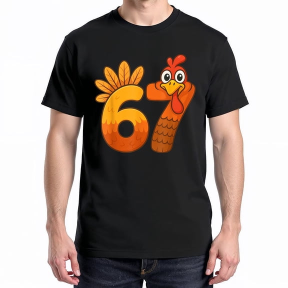 Six Seven 6 7 Meme T-Shirt – Thanksgiving Turkey Humor – Kids Festive Wear